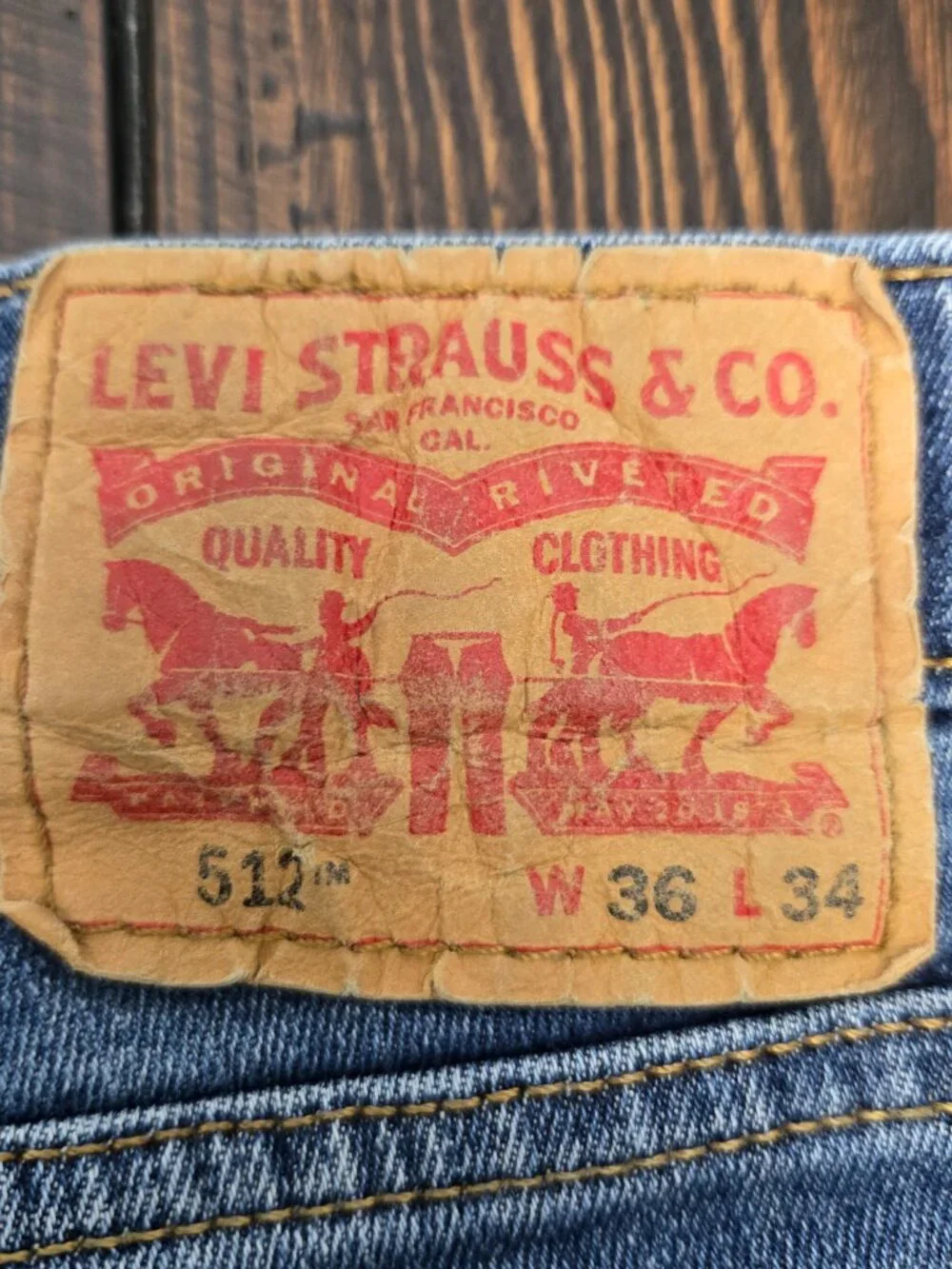 Levi's 512 Slim Taper Jeans Mens 36x34 (fit 34x30) Light Med Wash Stretch Denim